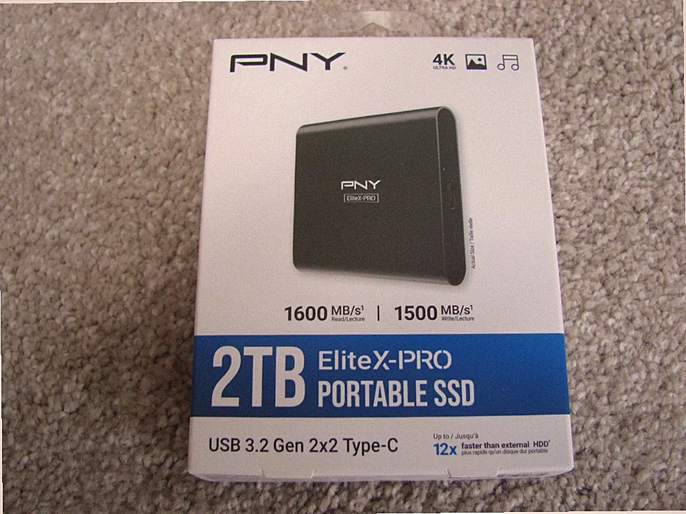 PNY EliteX-PRO 2TB USB 3.2 Gen 2x2 Type-C Portable SSD (PSD0CS2260-2TB-RB)