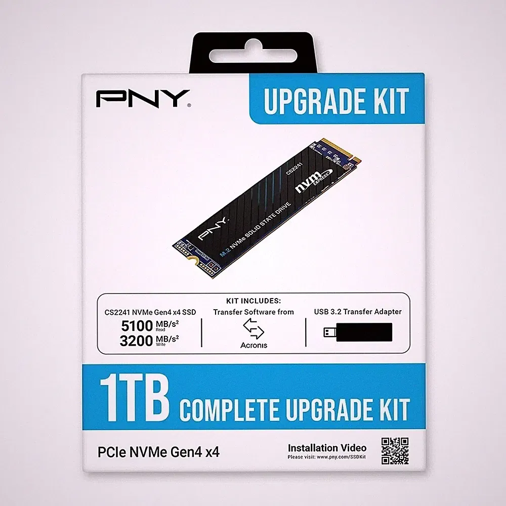 PNY PCIe NVMe Gen4 x4 SSD 1TB Complete Upgrade Kit M280CS2241-1TB